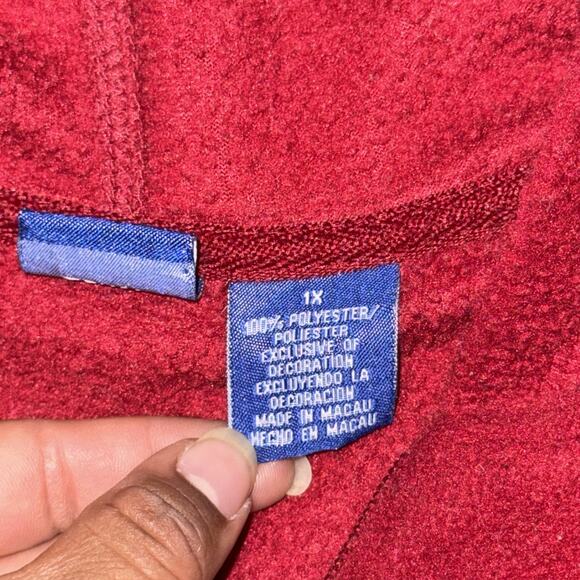 Vintage Disney Winnie The Pooh Tigger Fleece Hoodie Women's 1X Red 1/4 Zip - Picture 8 of 11